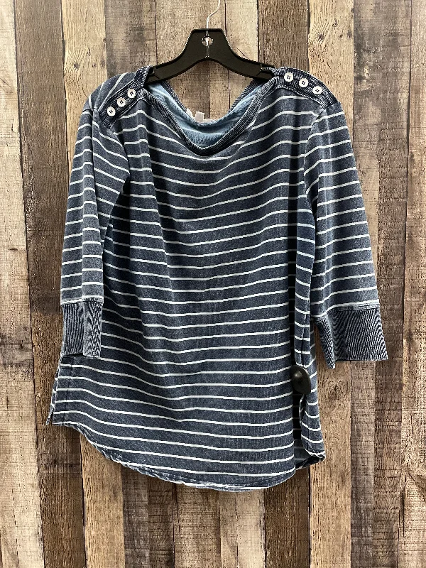 Versatile Style Top 3/4 Sleeve By Jane And Delancey In Striped Pattern, Size: L