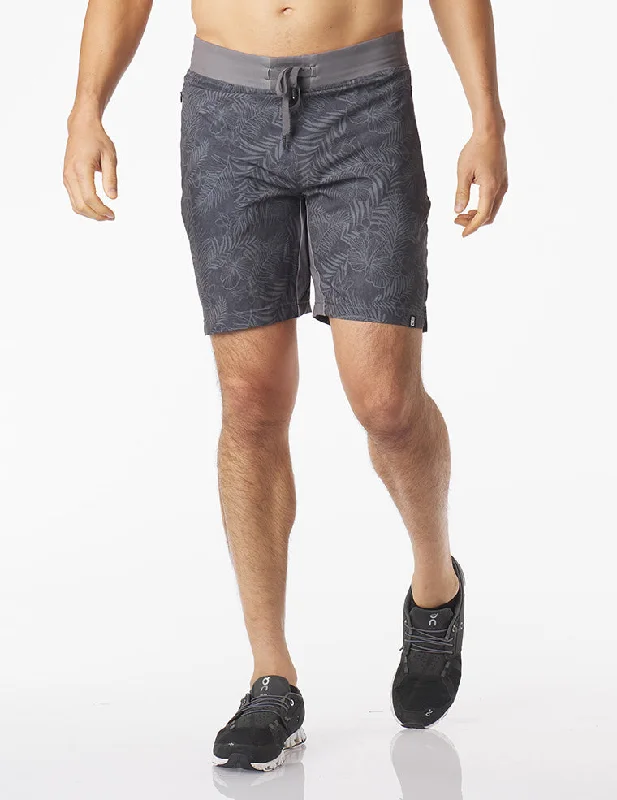 Preppy Pants Acadia Short: Smoke Grey Tropic Print