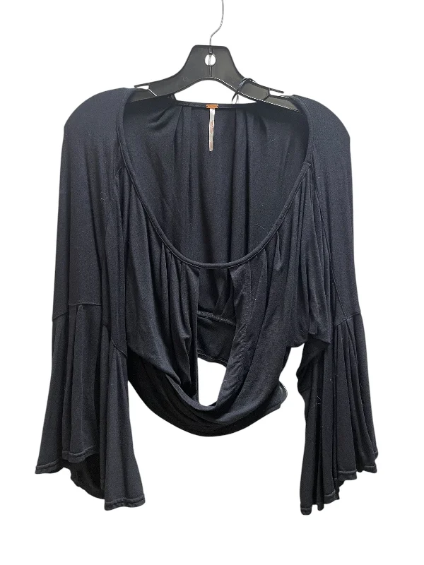 Classic Coats Top Long Sleeve By Free People In Black, Size: S