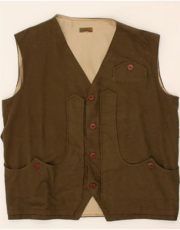 Versatile Style VINTAGE Mens Waistcoat IT 52 Large Khaki