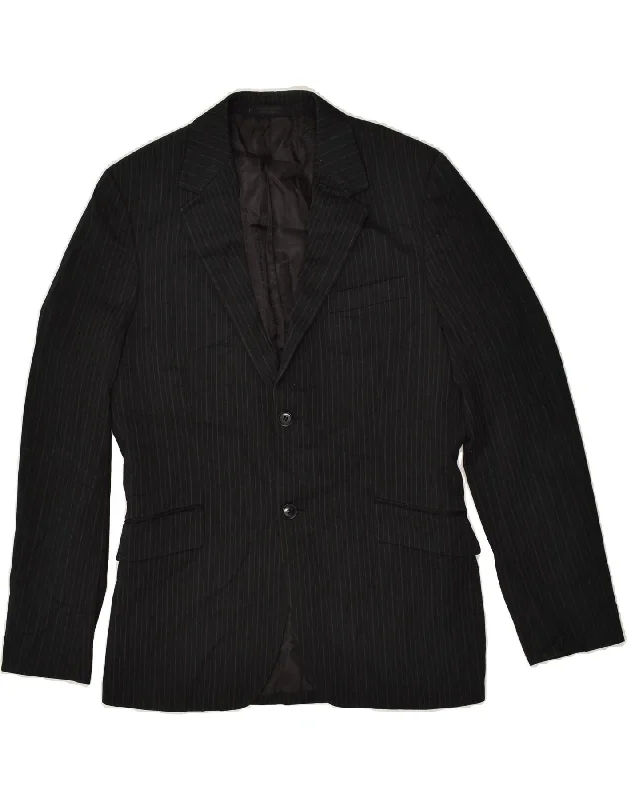 Relaxed Wear JACK & JONES Mens 2 Button Blazer Jacket IT 50 Large Black Striped