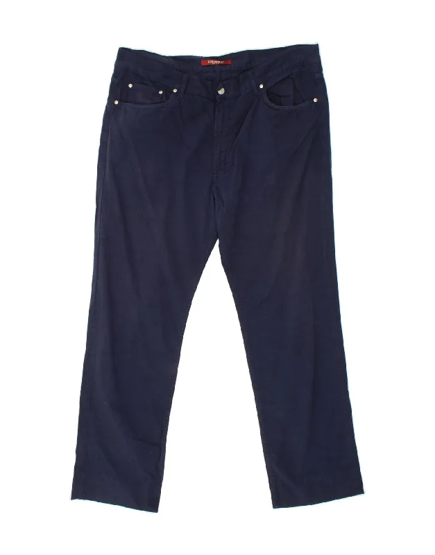 Comfortable Style CARRERA Mens Regular Casual Trousers W38 L28 Navy Blue Cotton