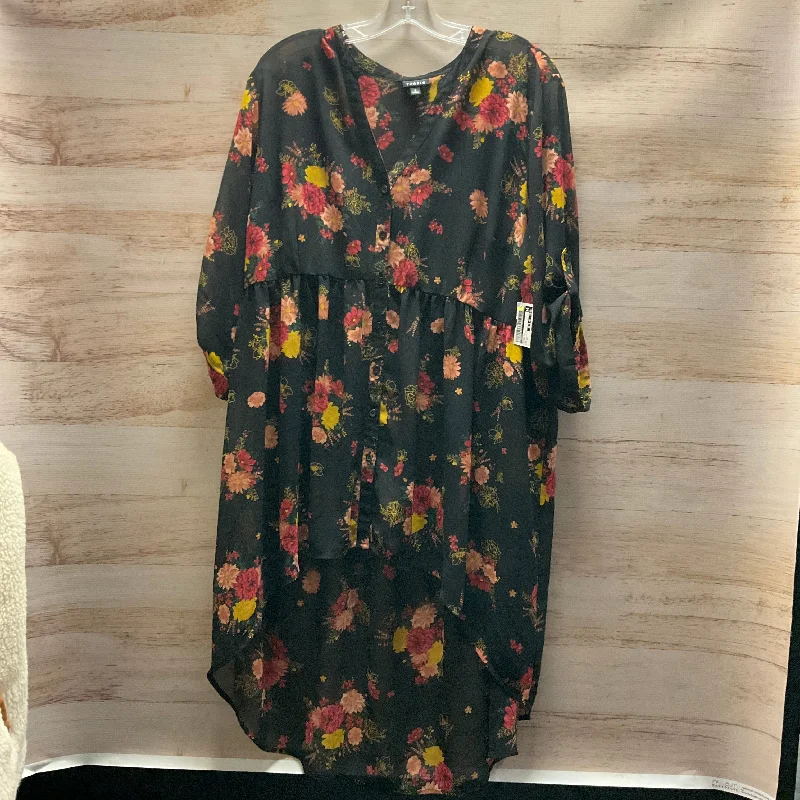 Cool Jackets Tunic Long Sleeve By Torrid In Floral Print, Size: 2x