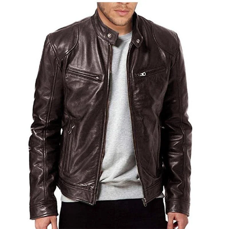 Rugged Jackets Men's Fashion Slim Fit Vinyl Jacket