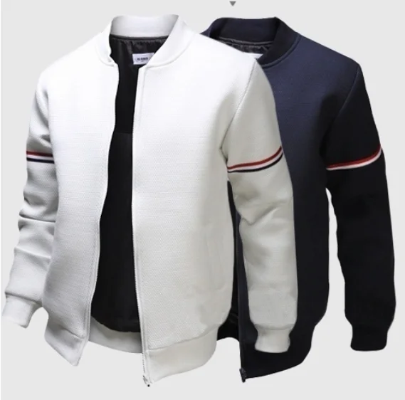 Retro Style Men's Solid Colored Long Sleeve Slim Fit Jacket