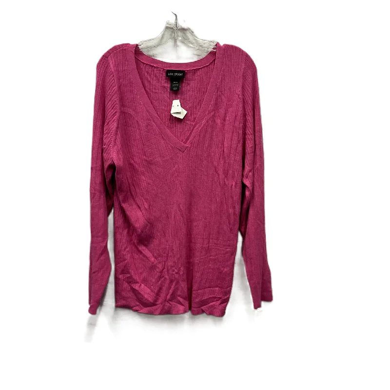 Modern Coats Top Long Sleeve By Lane Bryant In Pink, Size: 1x