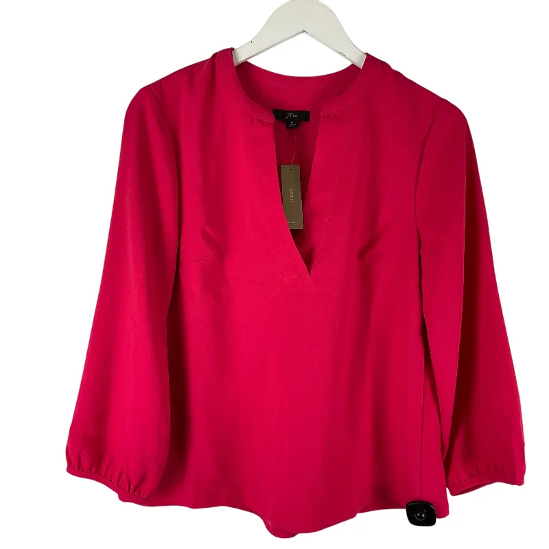 Sporty Blazers Top Long Sleeve By J. Crew In Pink, Size: S