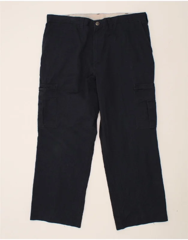 Comfortable Sneakers DICKIES Mens Straight Cargo Trousers W40 L28 Navy Blue Cotton