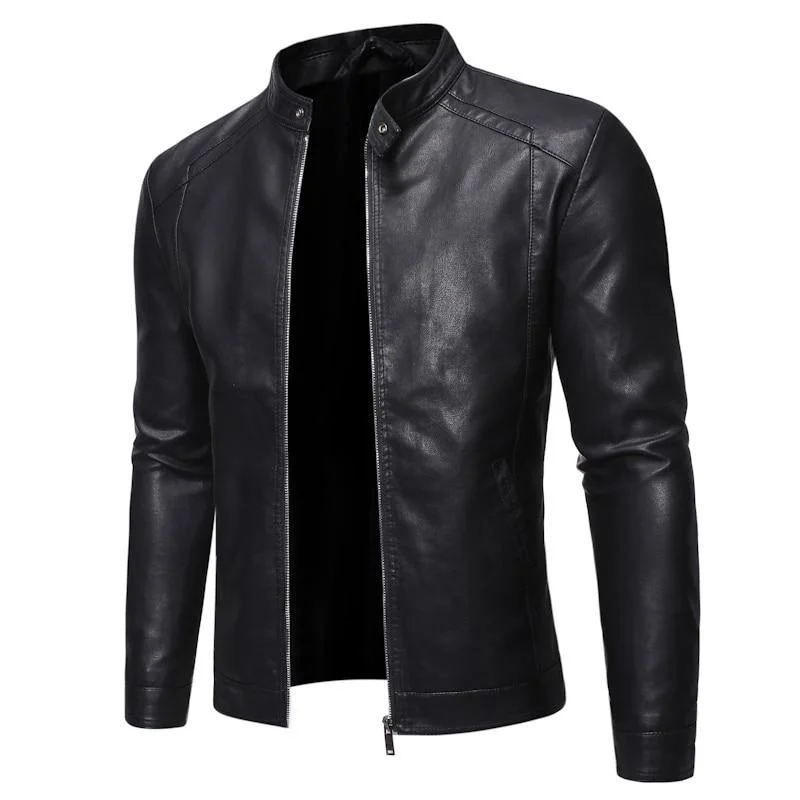 Suede Jackets Men's Hooded Faux Leather Jacket