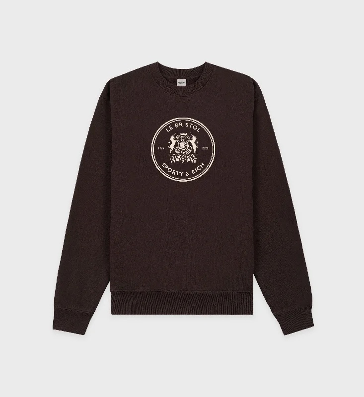 Comfortable Style Bristol Crest 100th Crewneck - Chocolate/Cream