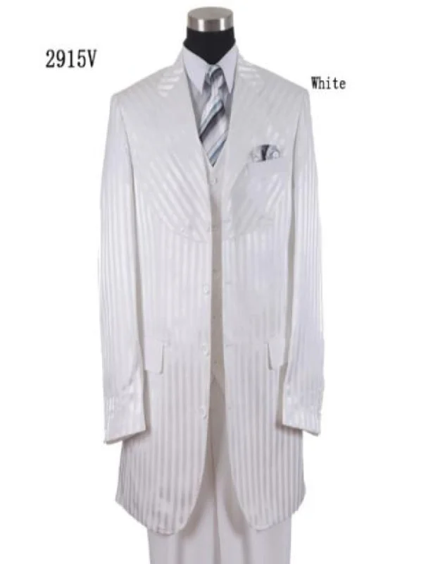 Denim Shirts Tone On Tone - Shiny Fabric White Suit