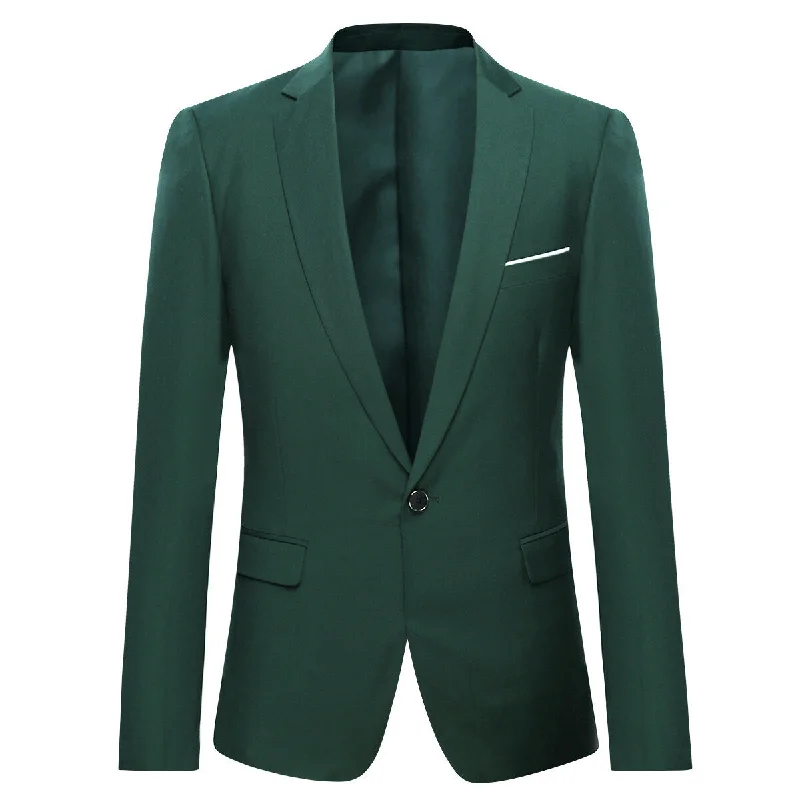 Casual Outfit Dark Green Stylish Blazer One Button Casual Blazer