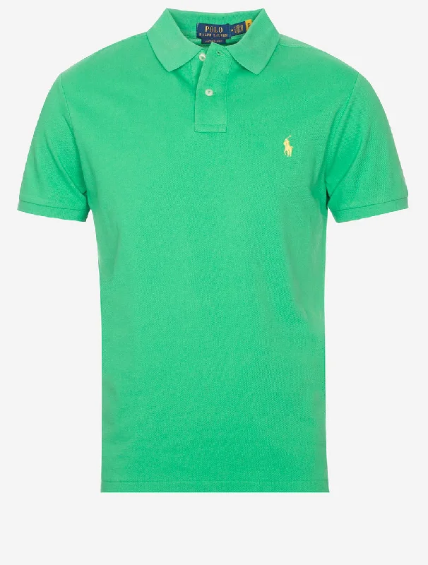 Casual Cardigans Custom Slim Fit Mesh Polo Shirt Green Ash