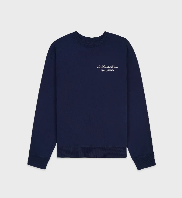 Printed Scarves Faubourg Crewneck - Navy/Cream