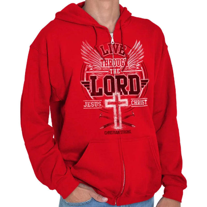 Stylish Comfort Live Through the Lord Zip Hoodie