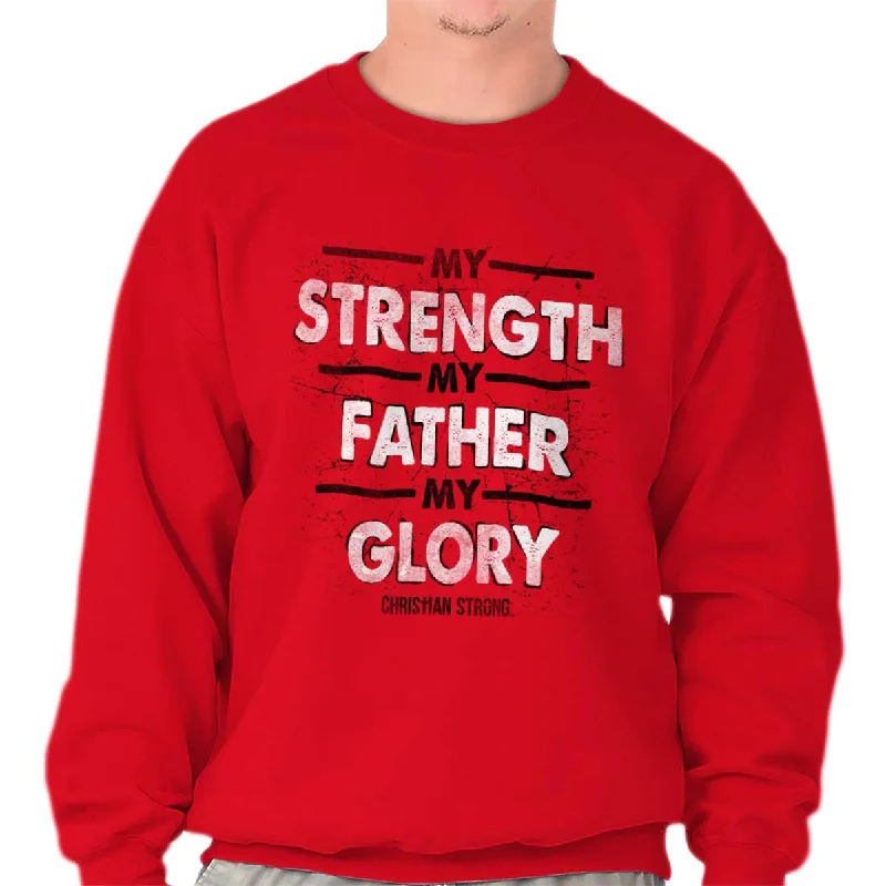 Casual Hoodies Strength Father Glory Crewneck Sweatshirt