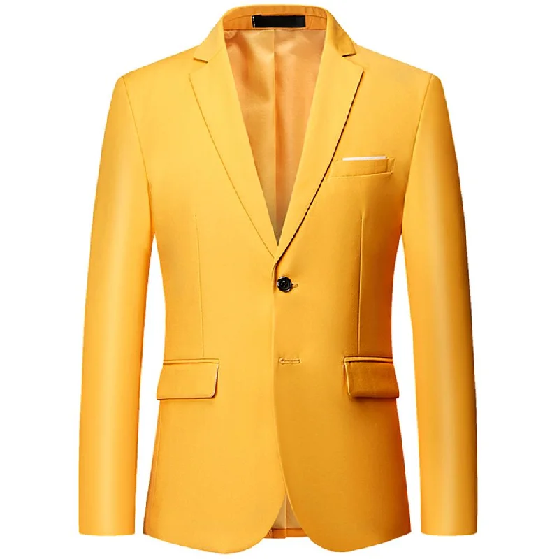 Comfy Apparel Classic Yellow Blazer Two Buttons Blazer