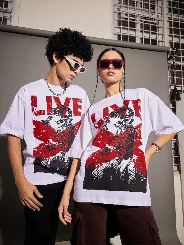 Luxury Comfort Unisex White LIVE Oversized T-Shirt