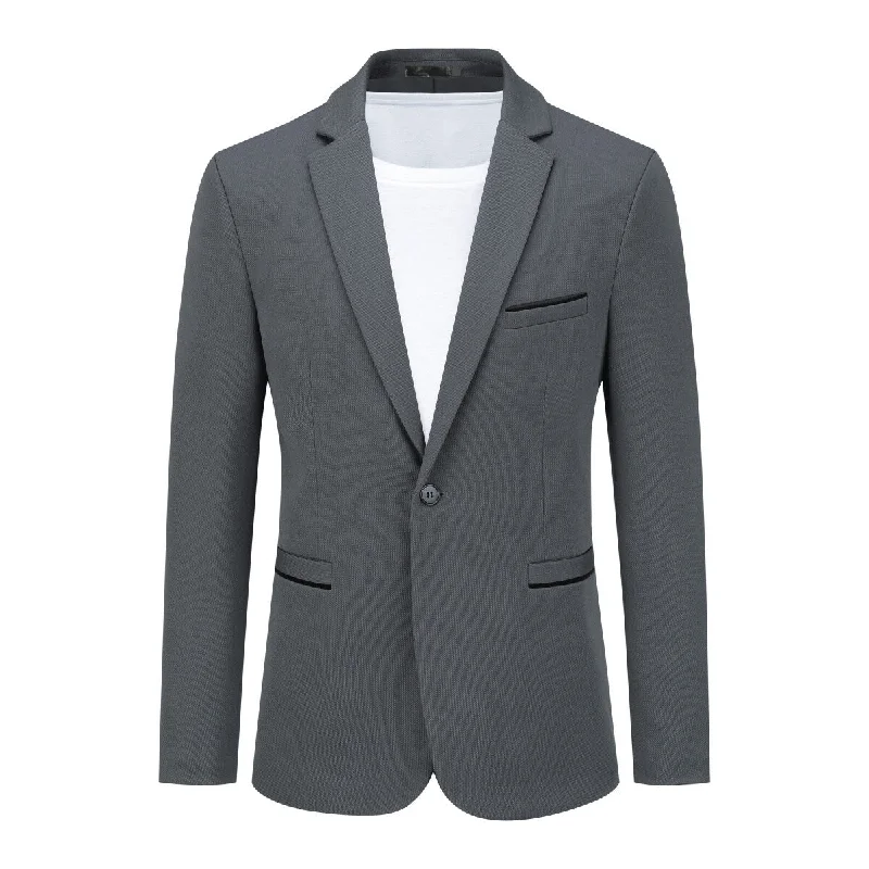 Puffer Jackets Men's Suit Jacket Slim Fit Coat Business Daily Blazer Grey