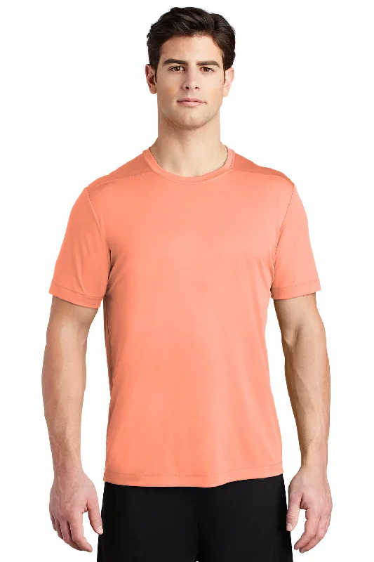 Designer Gloves Sport-Tek Mens Moisture Wicking Short Sleeve Crewneck T-Shirt - Soft Coral Orange