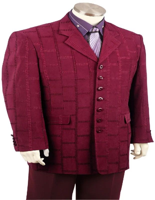 Casual Outfit Burgundy Seven Button - Maroon Color Fashion suit