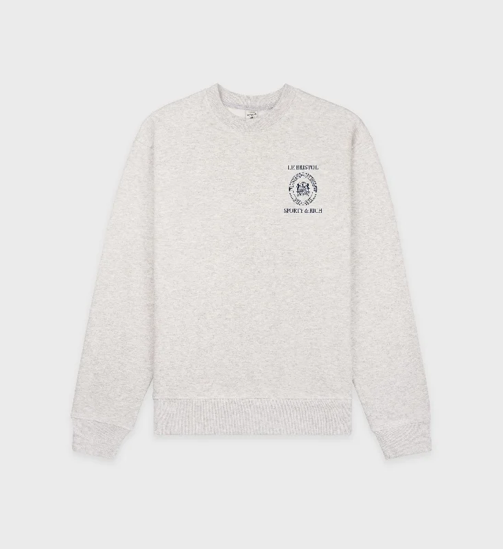 Designer Footwear Crest Seal 100th Crewneck - Heather Gray/Navy