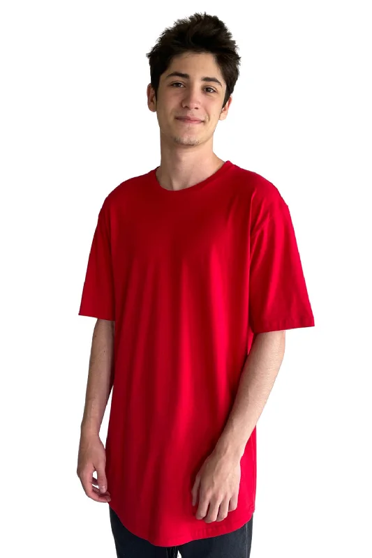 Dress Shoes Next Level Mens Long Body Jersey Short Sleeve Crewneck T-Shirt - Red