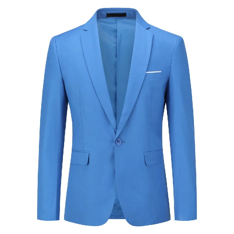 Streetwear Look Light Blue Stylish Blazer One Button Casual Blazer