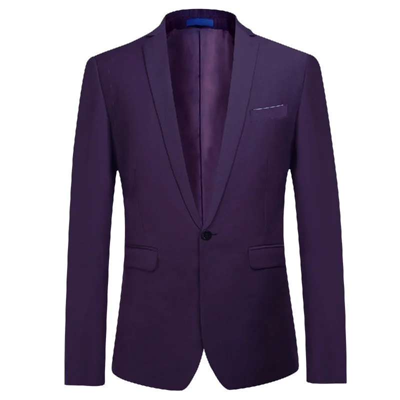 Modern Backpacks Purple Stylish Blazer One Button Casual Blazer