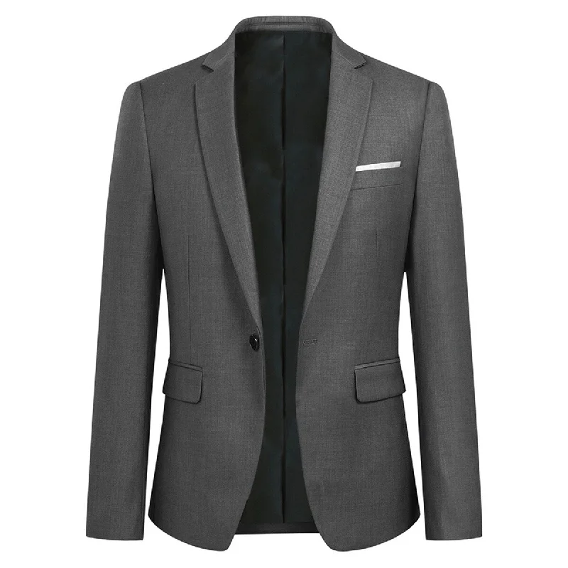 Cozy Fit Grey Stylish Blazer One Button Casual Blazer