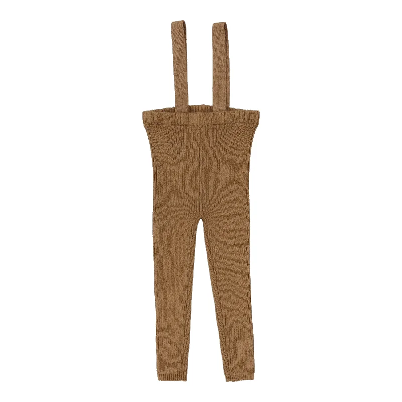 Smart Casual Analogie By Lil Legs Knit Suspender Leggings Dark Camel