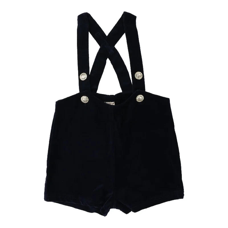 Soft Fabrics Analogie By Lil Legs Velvet Suspender Shorts Navy Velvet