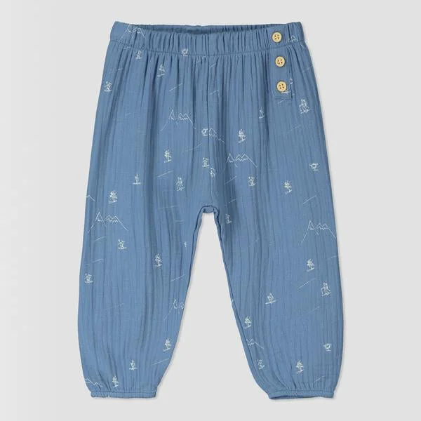 Designer Ties Smithie pants in blue skiing print