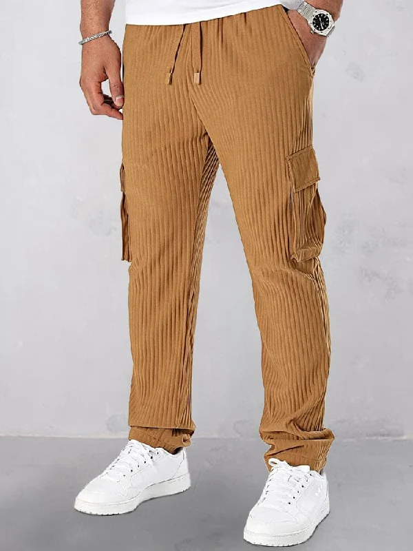 Denim Shirts Athleisure Pit-Stripe Cargo Pants