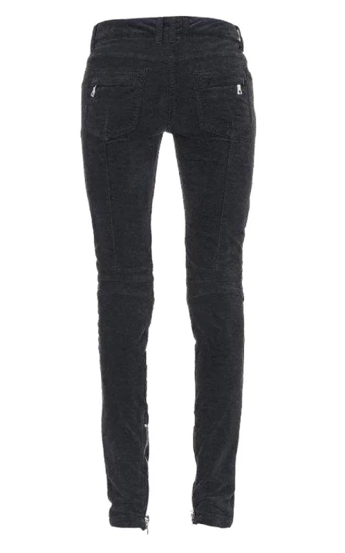 Sportswear Styles Velvet Biker Jeans