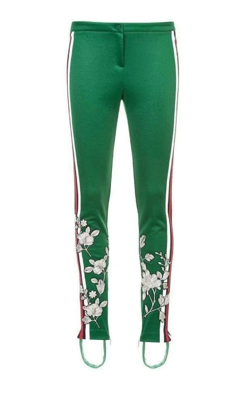 Casual Suits Embroidered Jersey Stirrup Leggings