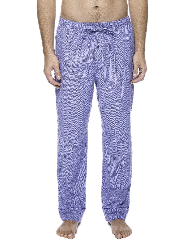 Comfy Apparel Mens Gingham 100% Cotton Flannel Lounge Pants - Herringbone Blue