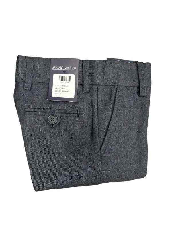 Hipster Style pants wool look skinny fit - medium grey