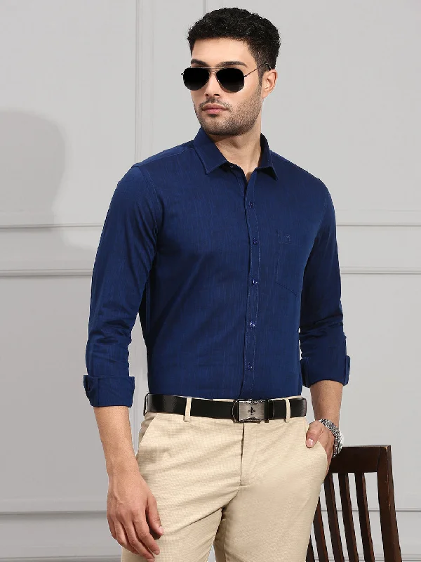 Versatile Style Men 100% Cotton Shirt Navy CL2 GT20