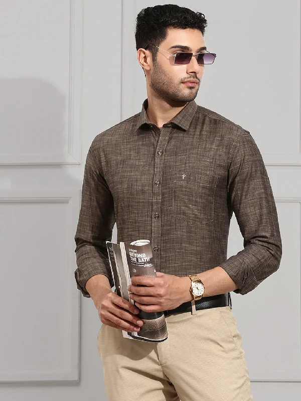 Simple Styles Men 100% Cotton Shirt Brown CL2 GT21