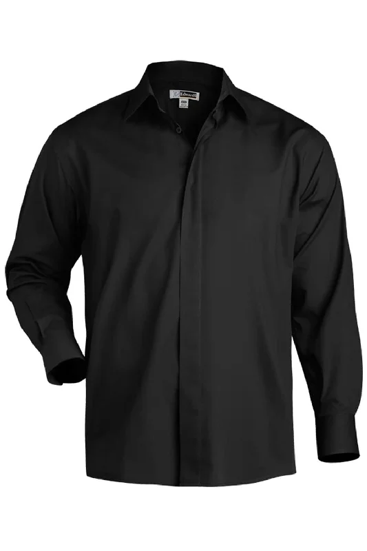 Layered Jackets Men's Black Café Broadcloth Shirt