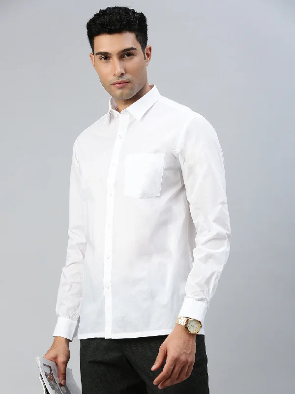 Bright Shirts Men Cotton Rich White Shirt_Coolex