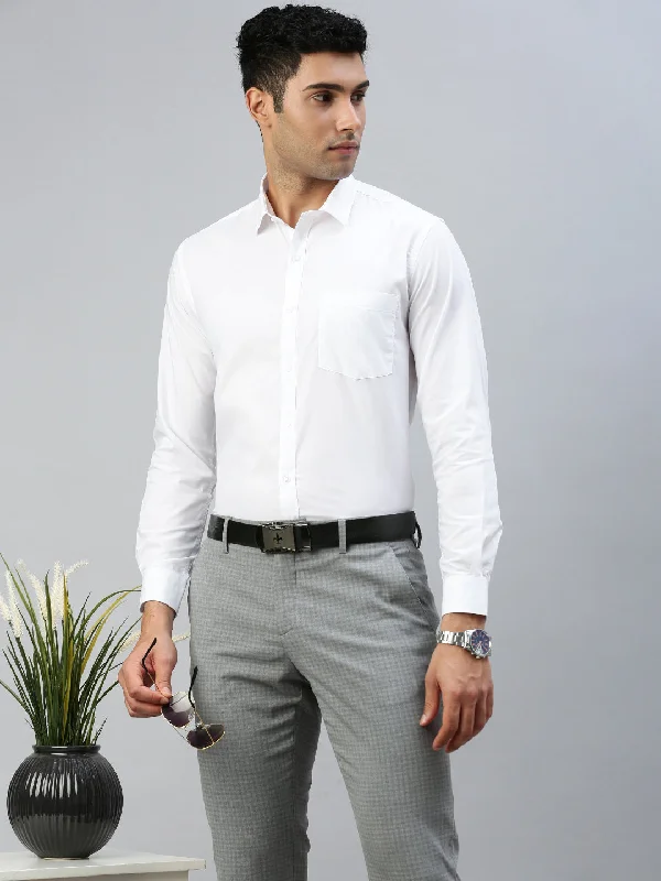 Designer Footwear Men Cotton Rich White Shirt_Samrat