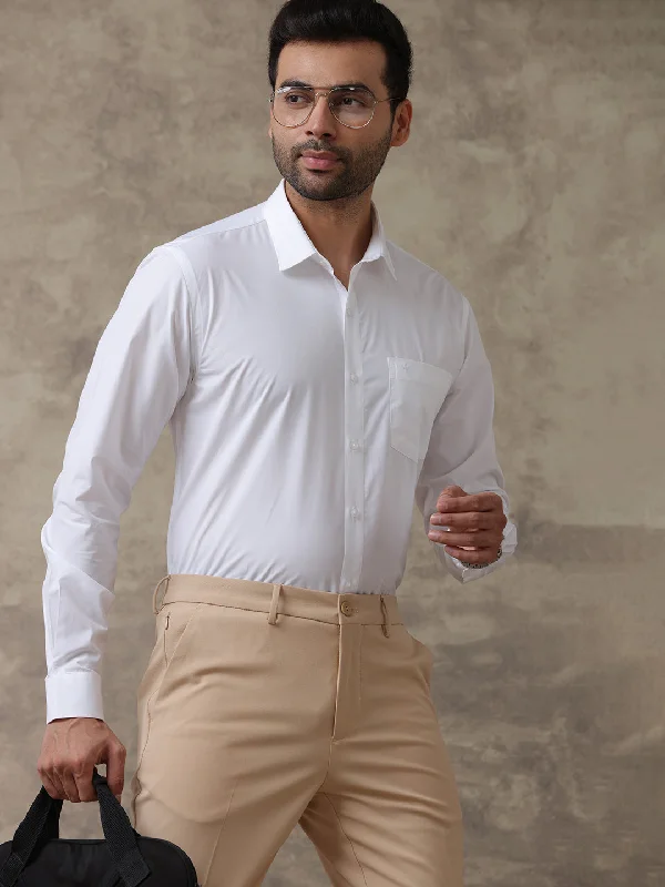 Casual Chic Men Premium Cotton White Shirt - Ultimate R5