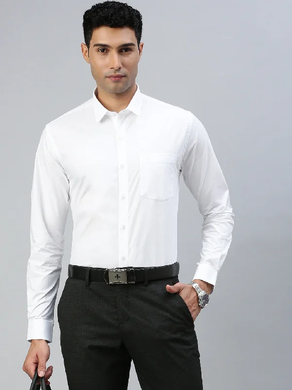 Everyday Wear Men 100% Cotton White Shirt