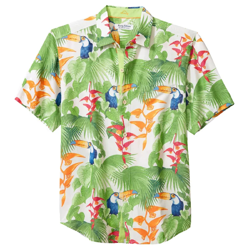 Outdoor Wear Tommy Bahama IslandZone Coconut Point Toucan Chats Camp Shirt - White