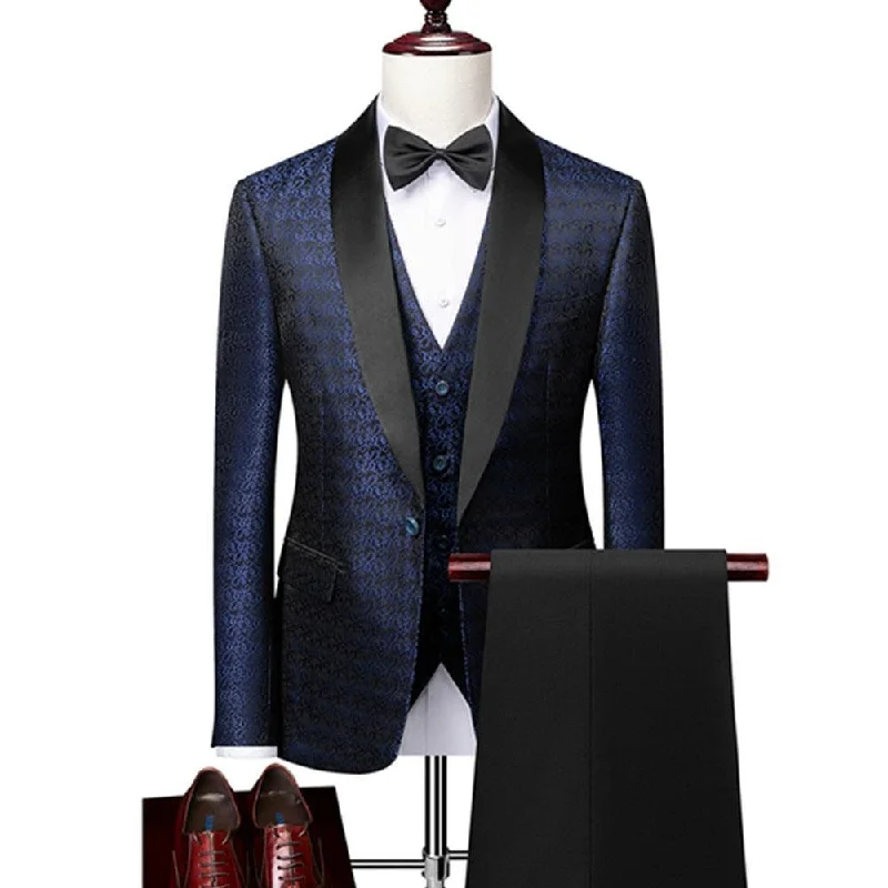 Leather Gloves Baldo Tuxedo Suit - Three Piece Suit